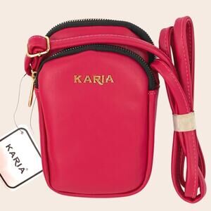 KARIA Women's Cellphone Crossbody Bag Fuchsia Brand New High Quality Great Gift